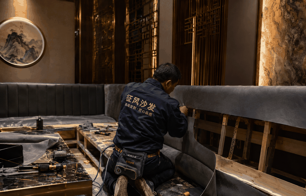 会所卡座软包维修案例图