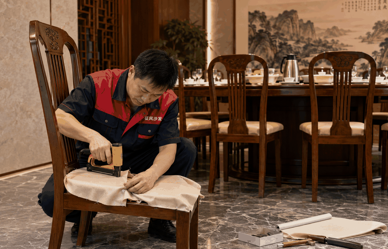 餐厅餐椅维修案例图